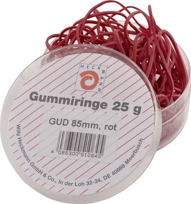 Produktbild von Wihedü 510.064 Gummiringe - Ø85 mm, Dose mit 25g, rot