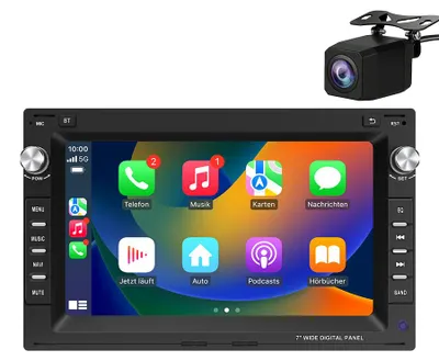 Produktbild von Mit Rückfahrkamera Autoradio 7 Zoll 64GB für VW Golf 4 Polo 9N 9N3 Passat B5 mit CarPlay Android Auto Navi Bluetooth DAB+ Android