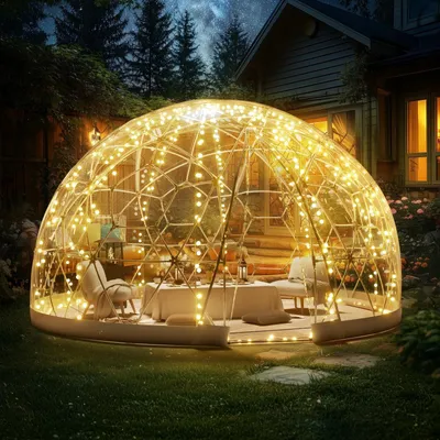 Zdjęcie produktu dla Namiot Kopułowy Ogrodowy Z Pvc Geodezyjny 3,66M Namiot Igloo Dla 4 - 7 Osób