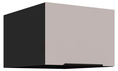 Produktbild von Aufsatzschrank Hochschrank 50 cm Küche ARONA Kaschmir beige + Schwarz matt Küchenzeile Küchenblock