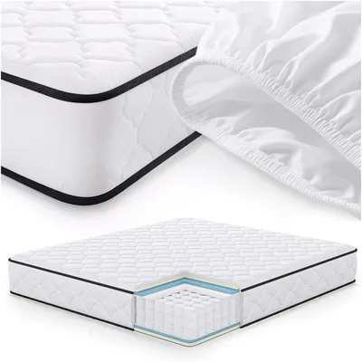 Image de matelas à ressorts ensachés 7 zones H3 180×200 cm avec protège-matelas