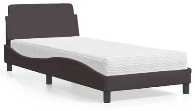 Obrázek produktu pro vidaXL Postel s matrací "Dover" tmavě hnědá 90x200 cm látka