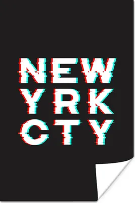 Produktbild von MuchoWow® Poster New York - Rot - Blau 120x180 cm - Kunstposter