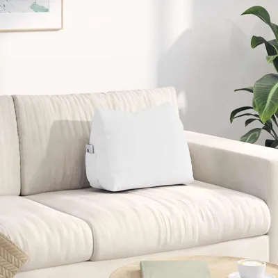 Image de vidaXL Coussin de dossier Blanc 45 x 20 x 35 cm Tissu