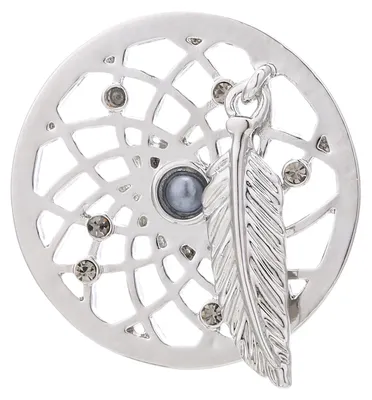 Produktbild von Morella® Damen Coin Traumfänger mit Feder silber 33 mm