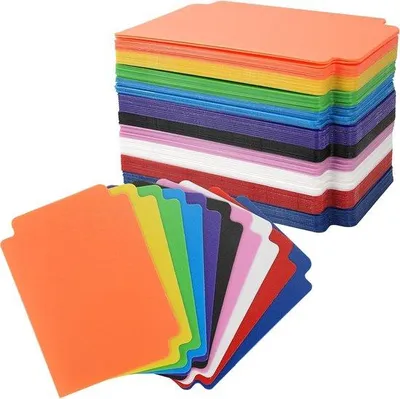 Imagen del producto de Juego de separadores para tarjetas: 100 unidades, 10 colores. Separadores de plástico de tamaño estándar para juegos, cajas de almacenamiento deportivo, carpetas