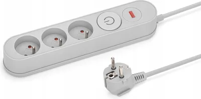 Image de BARRE D'ALIMENTATION PARASURTENSION 3 PRISES 1,5 m GRISE