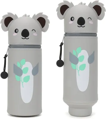 Produktbild von Federmäppchen 2-in-1, weiches Silikon, Tierdesign, für Jungen und Mädchen