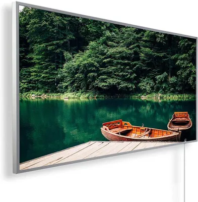 Produktbild von Könighaus Bild-Infrarotheizung Panorama „Boot und See“ 600 W mit Thermostat