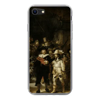 Produktbild von MuchoWow® Handyhülle Schutzhülle Hülle für iPhone 7 Nachtwache - Rembrandt van Rijn - Kunst Silikon Softcase Handy Hülle - Kartenhalter