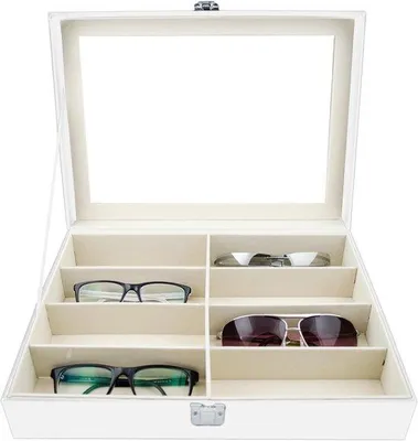 Produktbild von Famanu Brillenkoffer für 8 Brillen - Weiß, 34 x 25 x 8 cm