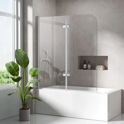 Immagine prodotto di S'AFIELINA Cabine doccia pieghevole 2 pezzi per vasca 120x140 cm, vetro di sicurezza ESG 6 mm con rivestimento NANO Easy-Clean