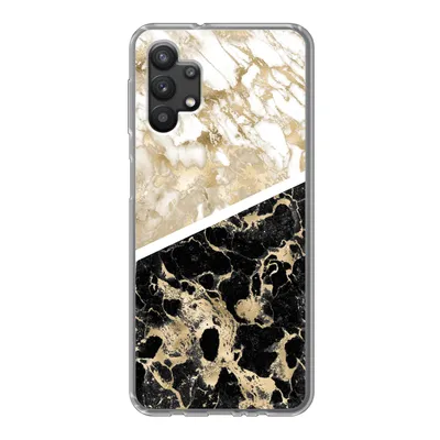 Produktbild von MuchoWow® Handyhülle Schutzhülle Hülle für Samsung Galaxy A32 5G Marmor - Schwarz und Gold - Schick Silikon Softcase Handy Hülle - Softcase