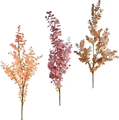 Produktbild von Eukalyptus Zweige Kunstpflanzen Dekozweige Naturdeko 1 Stk 80 cm - 3 Farben, 5_Farbe:Rosa