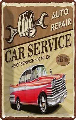 Produktbild von vianmo Blechschild 20x30 cm Car Service Auto repair 1972 Garage Werkstatt