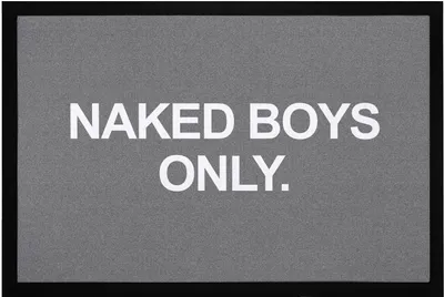 Produktbild von Fußmatte mit Spruch Nakes Boys only | Nakes Girls only lustige Türmatte rutschfest & waschbar Moonworks® Boys schwarz 60x40cm