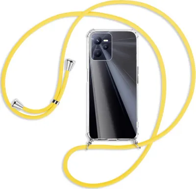 Produktbild von Handykette Backcover-Schutzhülle mit Band (Metall silberfarben) für Realme C35 - gelb