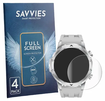 Produktbild von 4x Savvies Fullscreen Schutzfolie für FitVigor Smartwatch 1.53" Displayschutz Folie Fullcover Klar Transparent