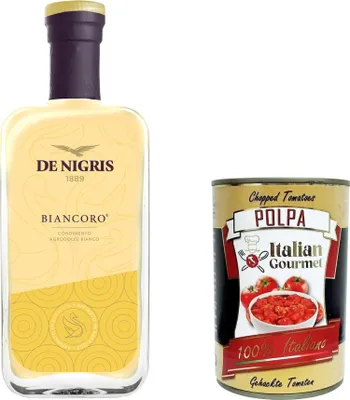 Produktbild von De Nigris- Biancoro Süß-saure Würze 250ml+ Italian Gourmet polpa 400g