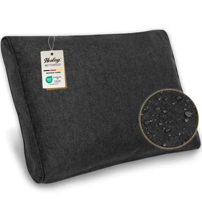 Produktbild von Herlag Loungekissen Sunny, Rückenkissen 40x60x14cm Anthrazit, Wetterfestes Premiumkissen für Gartenlounge, Waschbares Gartenkissen, UV- & Fleckschutz