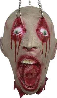 Obrázek produktu pro Halloween zombie hlava, simulovaná useknutá mrtvá hlava, krvavé části mrtvoly visící useknutá hlava, pro Halloween dekorace, strašidelný dům rekvizity,