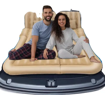 Image de Matelas gonflable pour SUV, capacité de charge maximale de 250 kg, dimensions totales 174 x 126 cm, matériau : PVC floconné, forme rectangulaire, dimensions de l'emballage : 33 x 31 x 15 cm