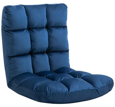 Produktbild von HOMCOM Bodenstuhl Bodensessel mit verstellbarer Rückenlehne Bodensofa Blau