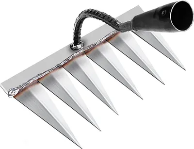 Zdjęcie produktu dla Tradycyjne grabie ogrodowe - metalowe grabie ze stali węglowej do pielenia/rozluźniania/ piłowania 6 zębów stalowych (bez trzonka)
