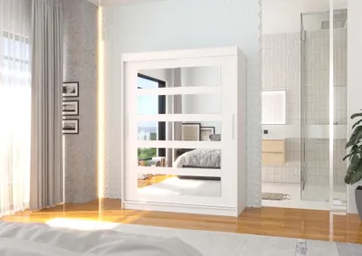 Obrázek produktu pro Šatní skříň se zrcadlem 150 cm HAVARA - bílá