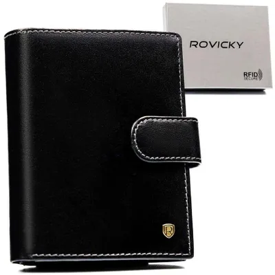 Obrázek produktu pro Rovicky pánská peněženka z přírodní kůže černá RFID 12,5x10 cm
