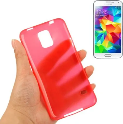 Produktbild von Schutzhülle Case Ultra Dünn 0,3mm für Handy Samsung Galaxy S5 / S5 Neo rot Transparent