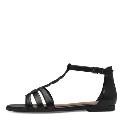 Produktbild von Tamaris Damen Sandale T-Riemen geflochten geschlossene Ferse 1-28130-42, Größe:38 EU, Farbe:Schwarz