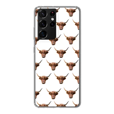 Produktbild von MuchoWow® Handyhülle Schutzhülle Hülle für Samsung Galaxy S21 Ultra Schottischer Highlander - Kuh - Muster Silikon Softcase Handy Hülle - Mobiltelefon