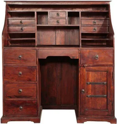 Produktbild von MASSIVMOEBEL24 Sekretär Akazie 128x58x138 nougat lackiert OXFORD #516