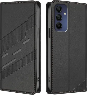Obrázek produktu pro Pouzdro pro Samsung Galaxy A16 - Peněženkové pouzdro Phonesta Embossed Lines - Černé
