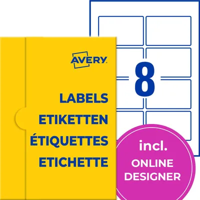 Produktbild von AVERY Zweckform P3461-100 Universal Etiketten (800 Klebeetiketten, 85x55mm auf A
