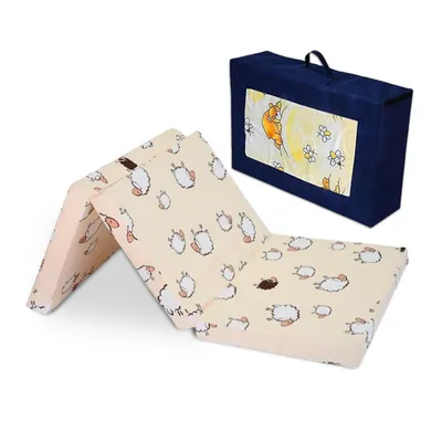 Produktbild von Best For Kids | Reisebett Matratze | Faltbare Matratze (120x60x6 cm) | Weicher PolyurethanSchaum | Spielmatratze Kinderzimmer | 103% Baumwollbezug | | Bodenmatratze mit Tragetasche
