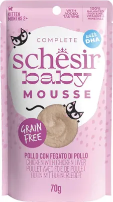 Produktbild von Schesir 21239004, Kitten, jede Rasse, Huhn, Hühnerleber, 70 g, Getreidefrei