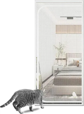 Produktbild von Schutz vor Moskitos - Katenausgang mit doppeltem Verschluss - Moskitonetzausgang für Hunde und Katzen