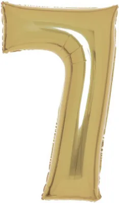 Immagine prodotto di Palloncino in foil "Numero 7" in oro bianco, 88 cm