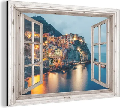 Obrázok produktu pre Nástenná dekorácia Kovový kovový obraz Wall Art 120x80cm Pohľad cez - Taliansko - more Muchowow Hliníkové obrazy