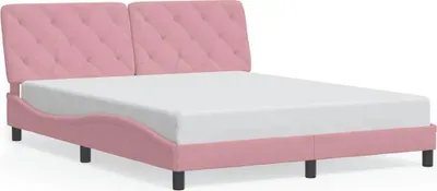 Produktbild von vidaXL Bettgestell ohne Matratze Rosa 160x200 cm Samt