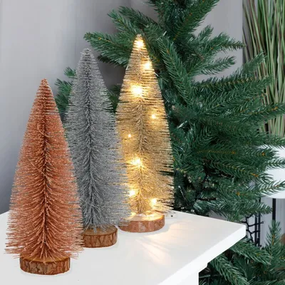 Produktbild von Deko-Tannenbaum mit Glitzer und 10 LEDs 30cm Warmweiß