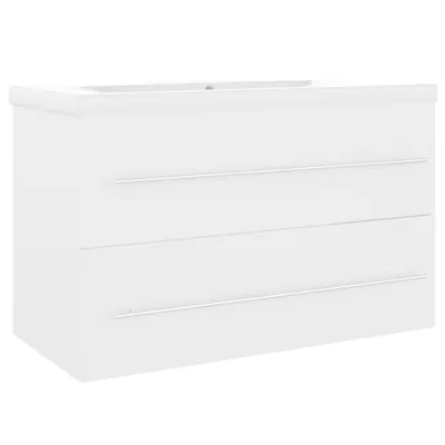 Obrázek produktu pro vidaXL Vanity Unit s vestavěným umyvadlem Bílý dřevěný materiál