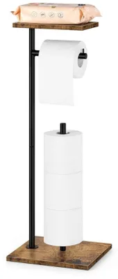 Produktbild von Rustikale Vitrine mit brauner Finish und Aufbewahrung für Toilettenpapier