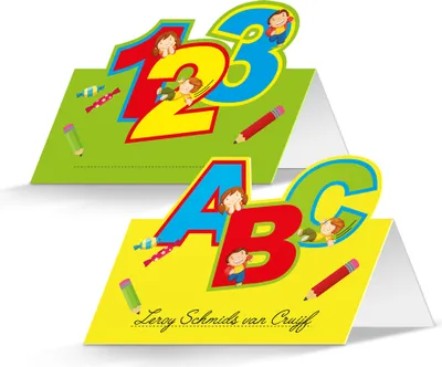 Produktbild von Folat Tischkarten Schulanfang - 24 Stück, 1. Schultag, Namenskarten
