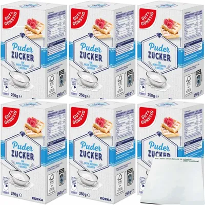 Produktbild von Gut & Günstig Puderzucker 6er Pack (6x250g Packung) + usy Block