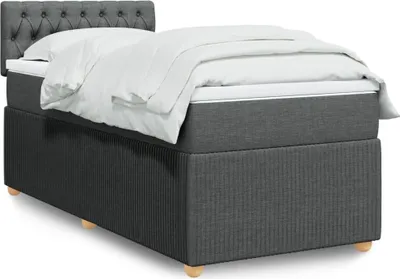 Produktbild von Möbel Boxspringbett mit Matratze Dunkelgrau 100x200 cm Stoff - Klassische Bettrahmen 3287375