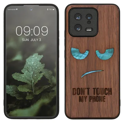 Produktbild von kwmobile Handyhülle für Xiaomi 13 5G Hülle Holz - Case mit TPU Bumper - Stoßfestes Hardcase - Schutzhülle Cover in Dunkelbraun