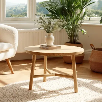 Image de AMY - Table d'appoint ronde en bois de mindi D60cm
